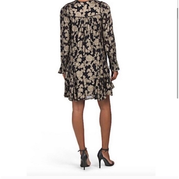 NWT Anthropologie Black & Shimmer Gold Dress -Size Small - Picture 3 of 4